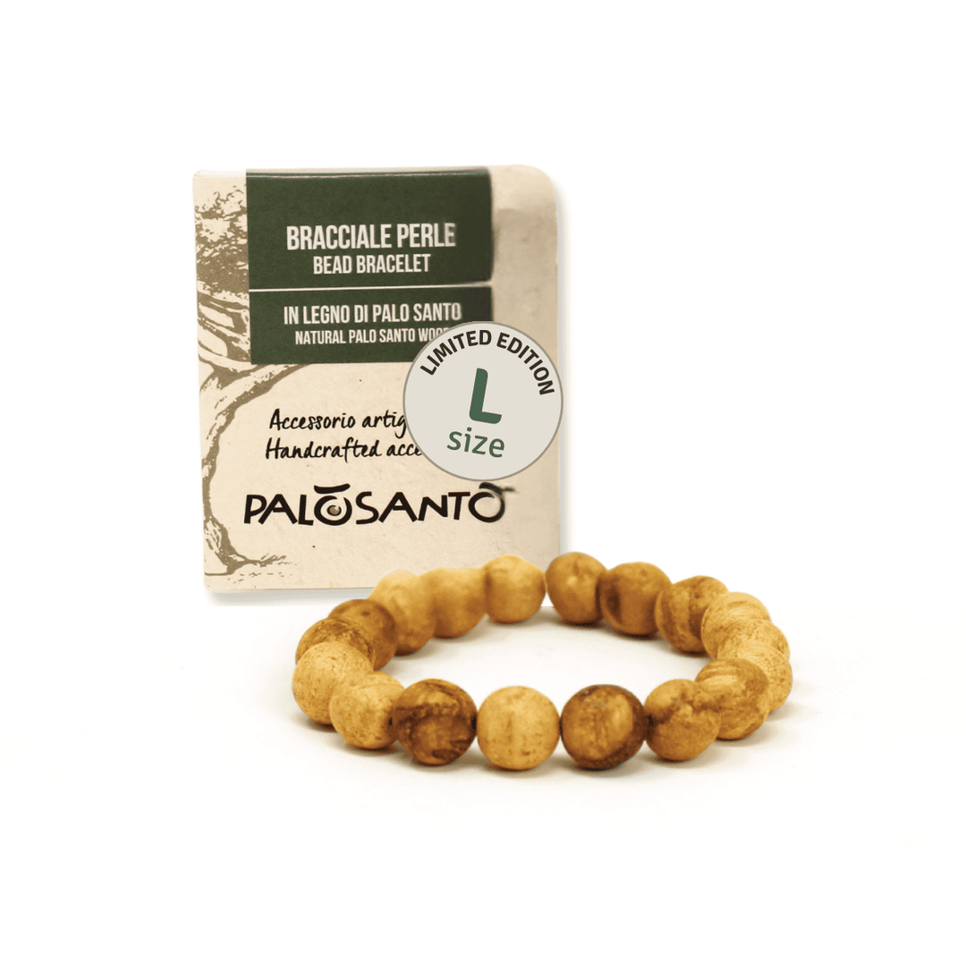 Bracciale Artigianale in Perle Fatto a Mano in Legno di Palo Santo del Perù 100% Naturale Etico e Sostenibile