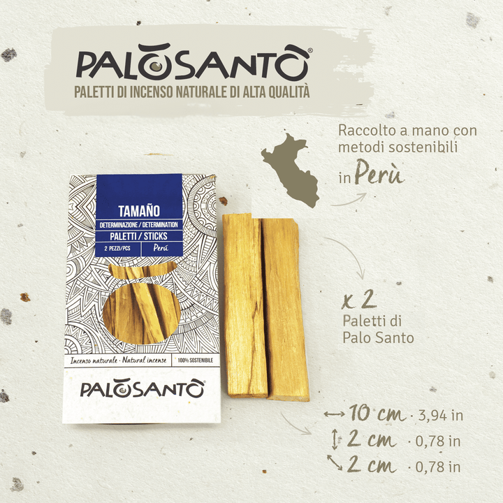 Incenso Legnetti Palo Santo Tamano Edizione Limitata Paletto Extra Large Perù 100% Naturale da Produzione Etica e Sostenibile Legno Sacro Bursera graveolens