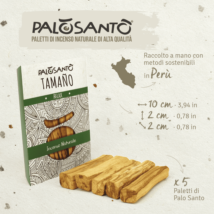 Incenso Legnetti Palo Santo Tamano Edizione Limitata Paletto Extra Large Perù 100% Naturale da Produzione Etica e Sostenibile Legno Sacro Bursera graveolens