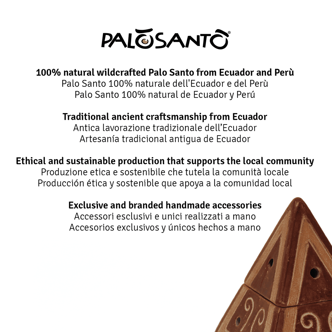 Kit Fumigazione Pacchetto Braciere Artigianale in Terracotta e Incensi di Palo Santo 100% Naturale da Produzione Etica e Sostenibile