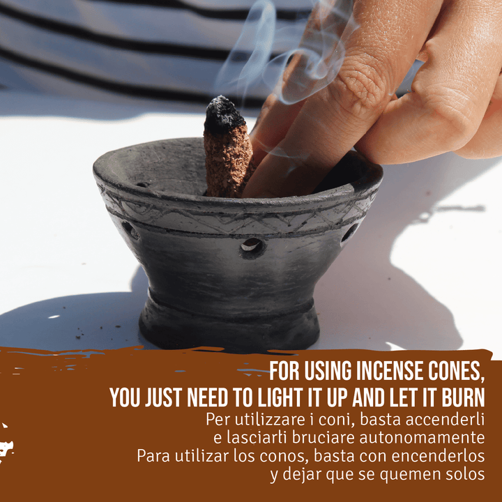 Kit Fumigazione Pacchetto Braciere Artigianale in Terracotta e Incensi di Palo Santo  100% Naturale da Produzione Etica e Sostenibile