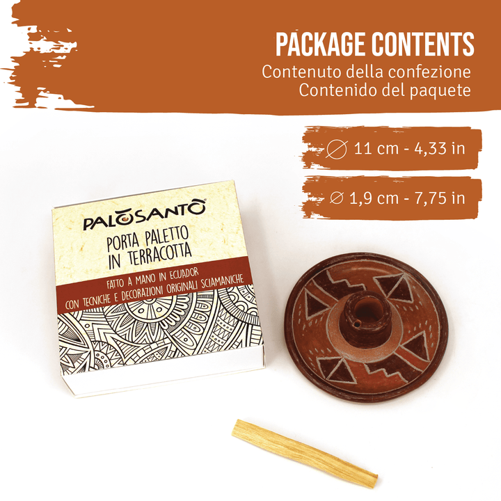 Supporto Porta Incenso in Terracotta Artigianale Fatto a Mano in Ecuador 100% Naturale Etico e Sostenibile