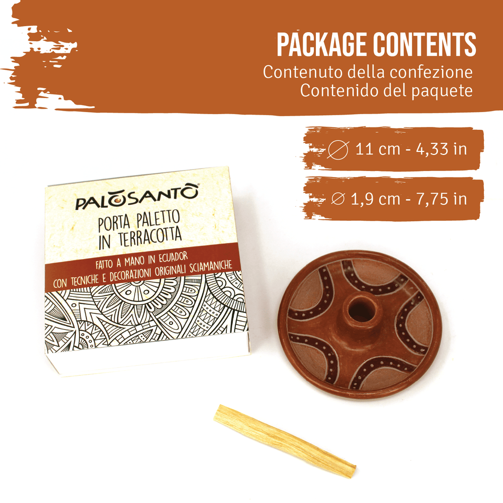 Supporto Porta Incenso in Terracotta Artigianale Fatto a Mano in Ecuador 100% Naturale Etico e Sostenibile