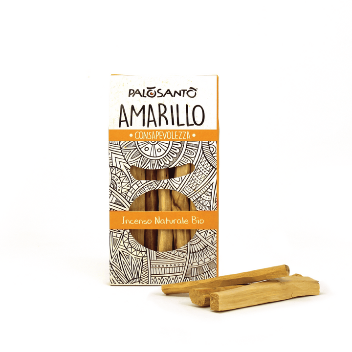 Incenso Paletti Palo Santo Amarillo Legno Origine Ecuador 100% Naturale da Produzione Etica e Sostenibile