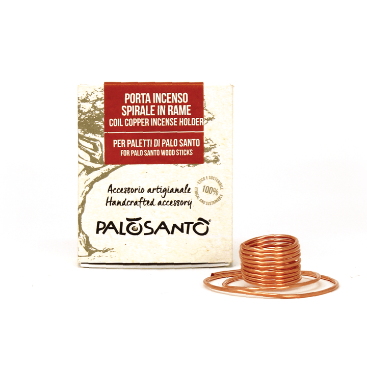 Supporto Porta Incenso Spirale in Rame per Paletti Palo Santo Artigianale Made in Italy 100% Naturale Etico e Sostenibile