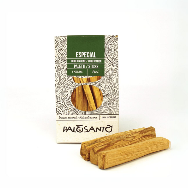 Incenso Palo Santo Paletti Especial Perù 100% Naturale da Produzione Etica e Sostenibile Legno Sacro Bursera graveolens