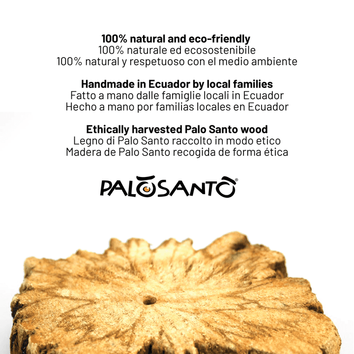 Supporto Porta Incenso Fetta di Legno di Palo Santo Originale Ecuador 100% Naturale Etico e Sostenibile