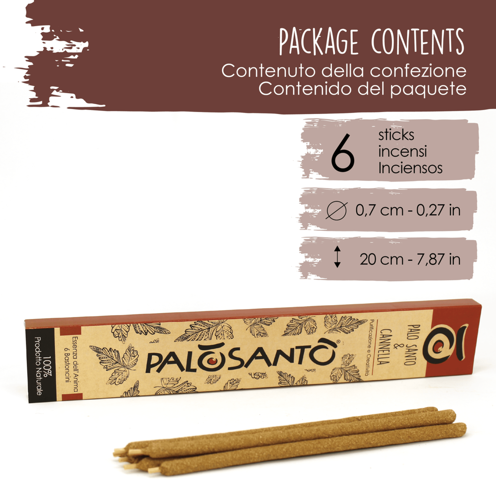 Palo Santo e Cannella Incenso in Bastoncini 100% naturale da produzione etica e sostenibile