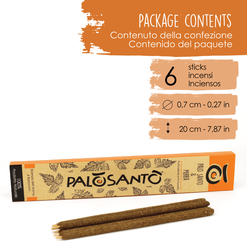 Palo Santo e Mirra Incenso in Bastoncini 100% naturale da produzione etica e sostenibile