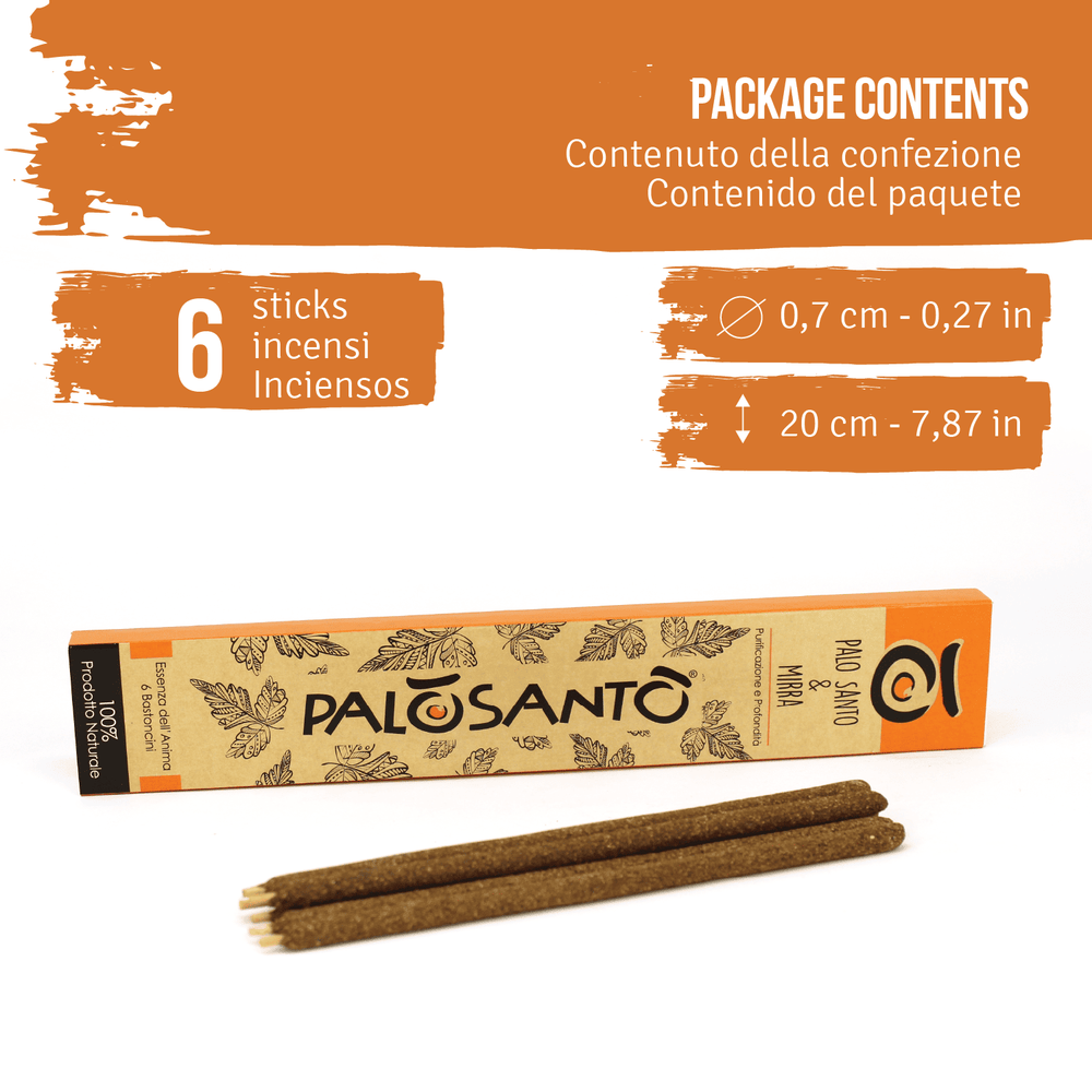 Palo Santo e Mirra Incenso in Bastoncini 100% naturale da produzione etica e sostenibile