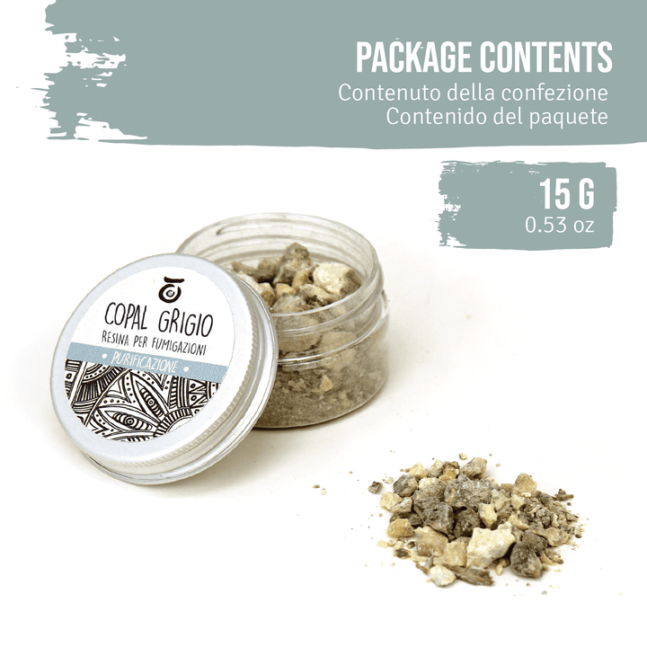 Copal Grigio Ecuador Incenso in Grani Resina Pura 100% Naturale da Produzione Etica e Sostenibile