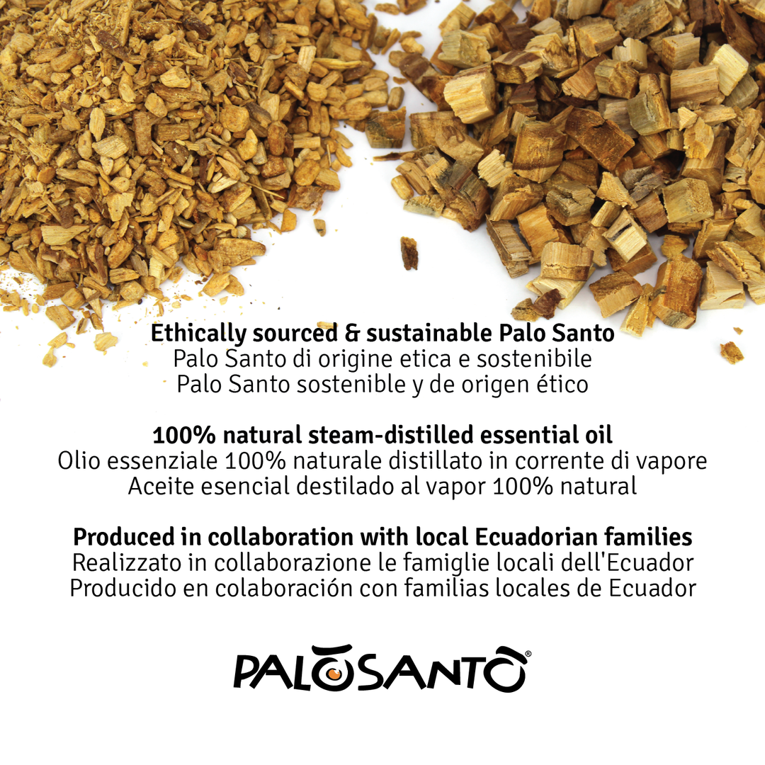 Olio Essenziale Palo Santo Legno 100% Naturale da Produzione Etica e Sostenibile Originale Bursera graveolens