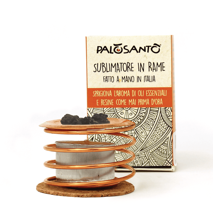 Sublimatore in Rame Diffusore Incenso Puro Resina di Palo Santo 100% Naturale da Produzione Etica e Sostenibile